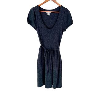 Vertigo Paris Gray Angora Wool Sweater Dress Medium Soft Knit Short Sleeve